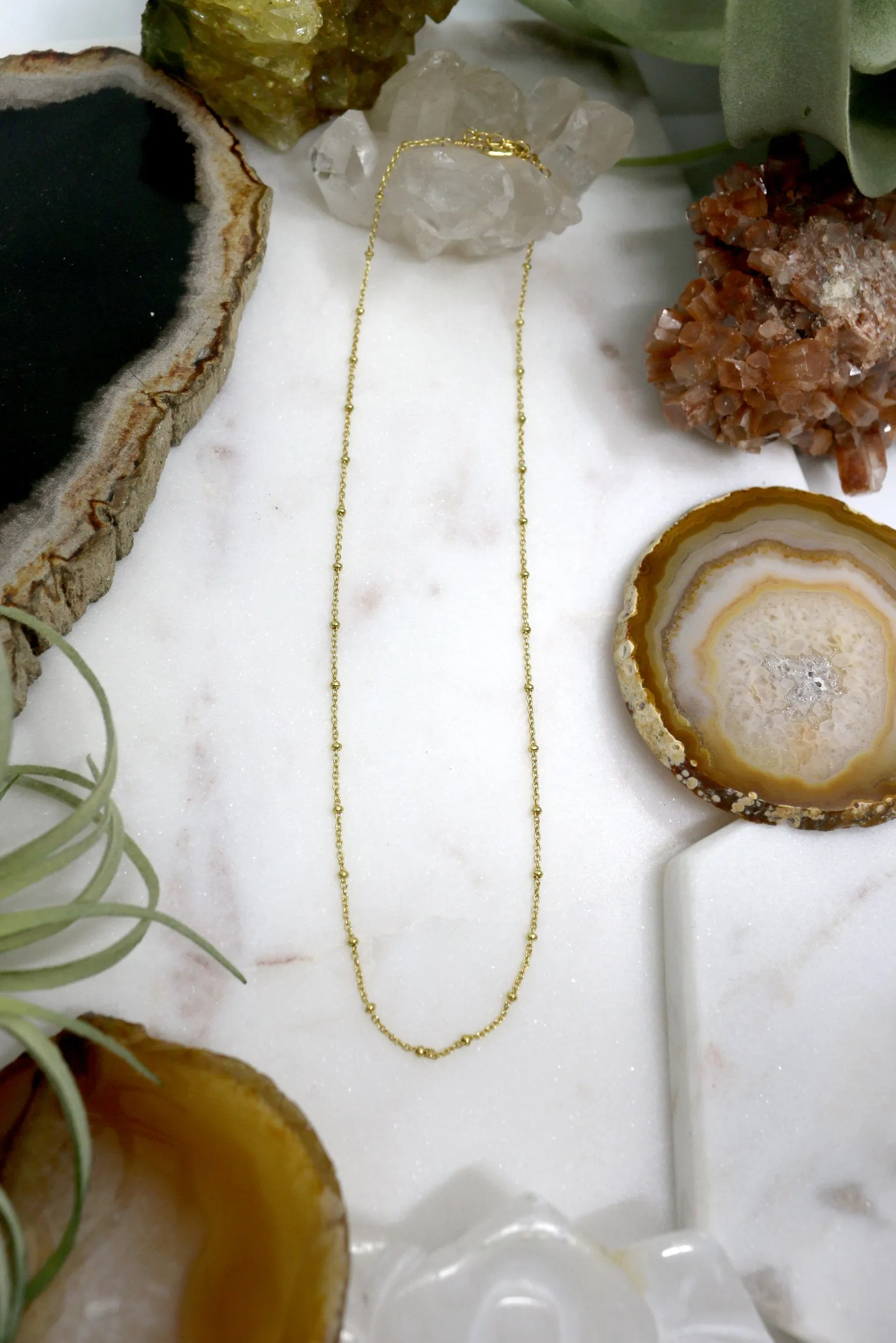 Awake // Satellite Chain Choker Necklace, Sterling Silver, Gold Choker / BH-N034