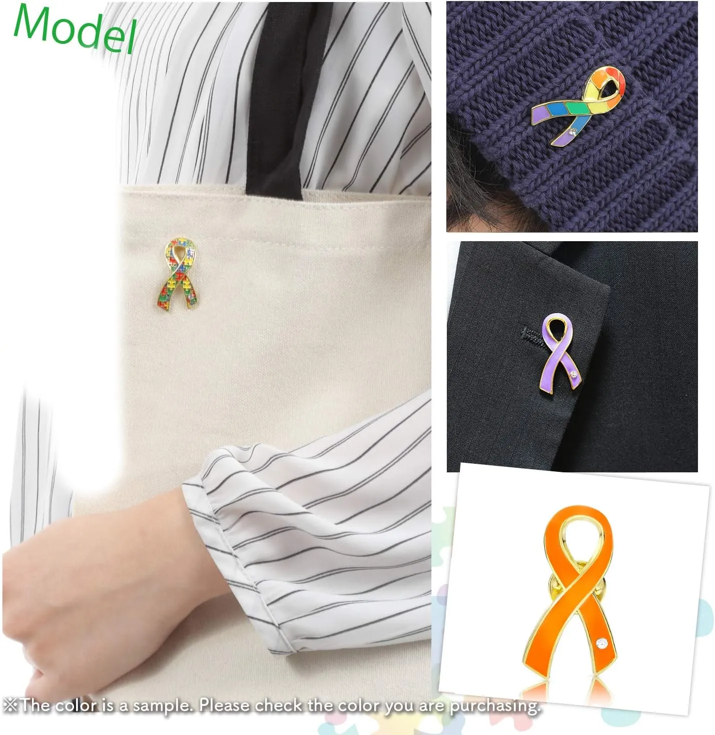 AWARENESS RIBBON Lapel Pin Rhinestone