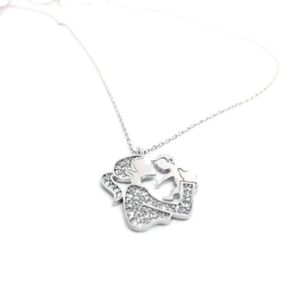 Baby and Mum Love Pendant Necklace with Gift Box