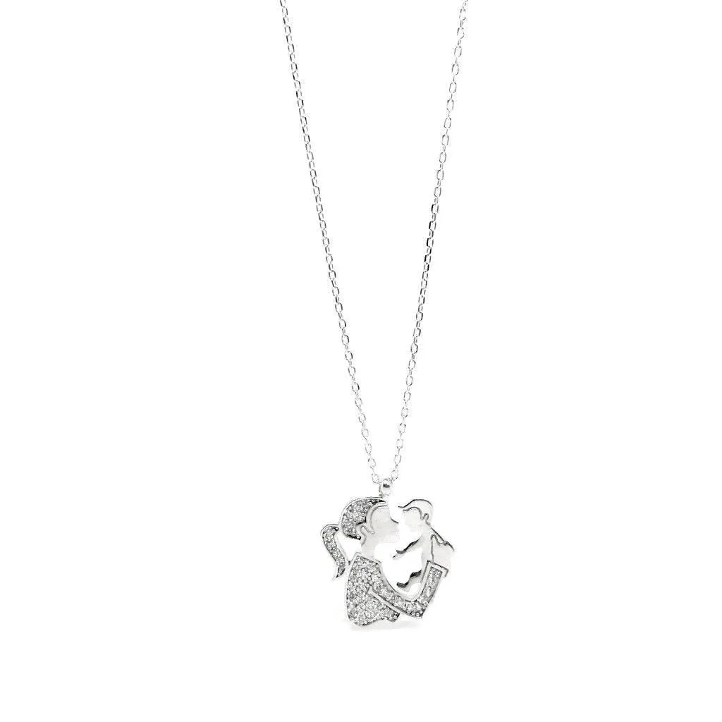 Baby and Mum Love Pendant Necklace with Gift Box