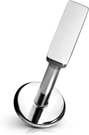 Bar Flat Back Stud  Single Titanium Earring, Push Pin Design for Sensitive Ears  (Single Earring)