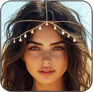 BARTOSI Boho Sequin Head Chain Gold Hair Chains Headpiece Festival Costume Headband Hair Accessories for Women