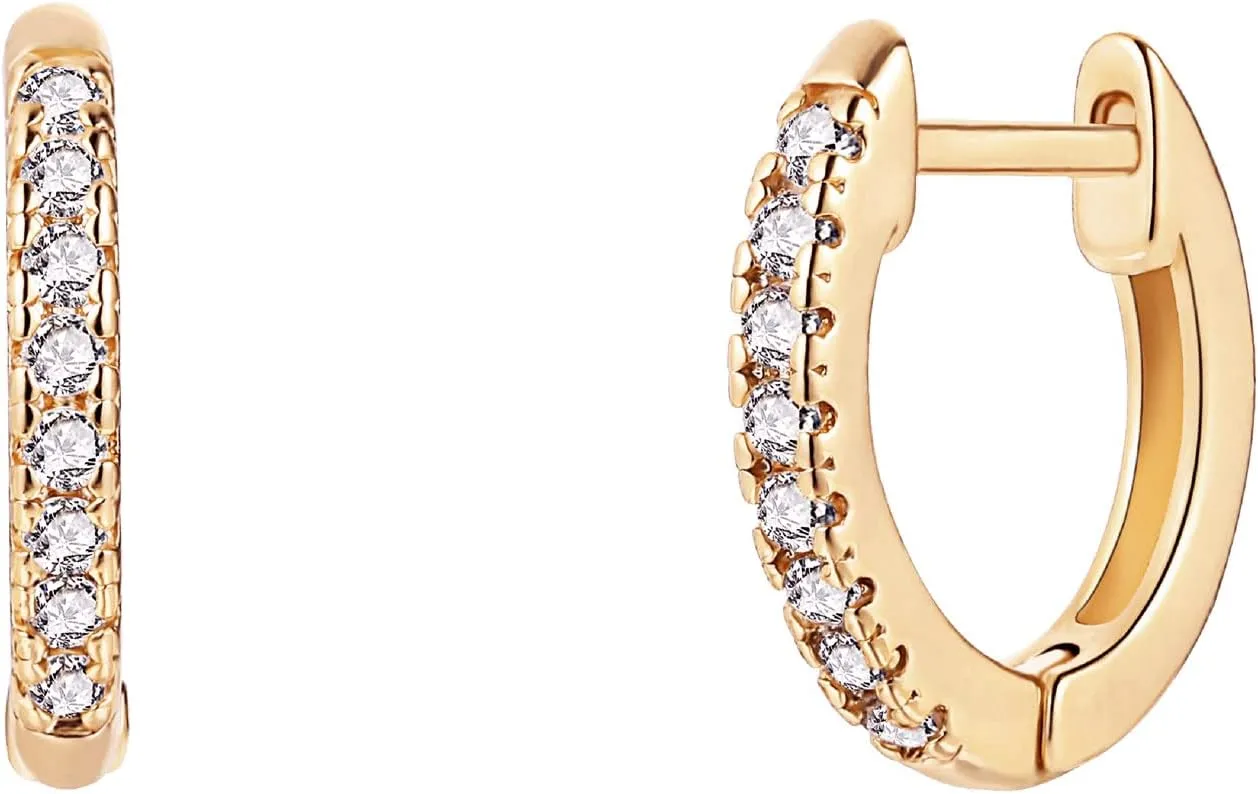 Barzel 18K Gold Plated Cubic Zirconia Huggie Cuff Earrings For Women