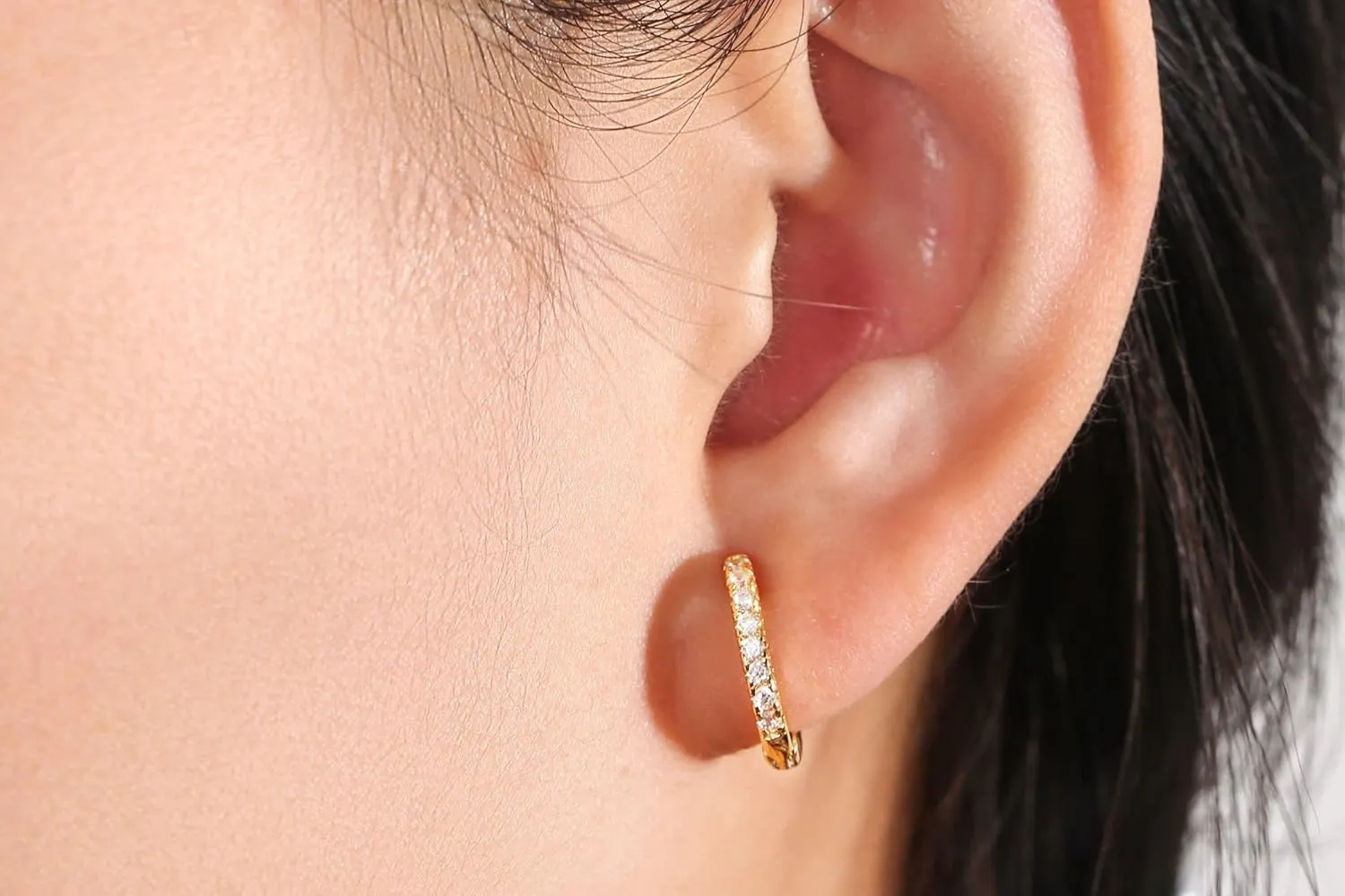 Barzel 18K Gold Plated Cubic Zirconia Huggie Cuff Earrings For Women