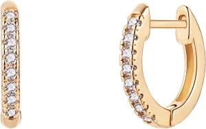 Barzel 18K Gold Plated Cubic Zirconia Huggie Cuff Earrings For Women
