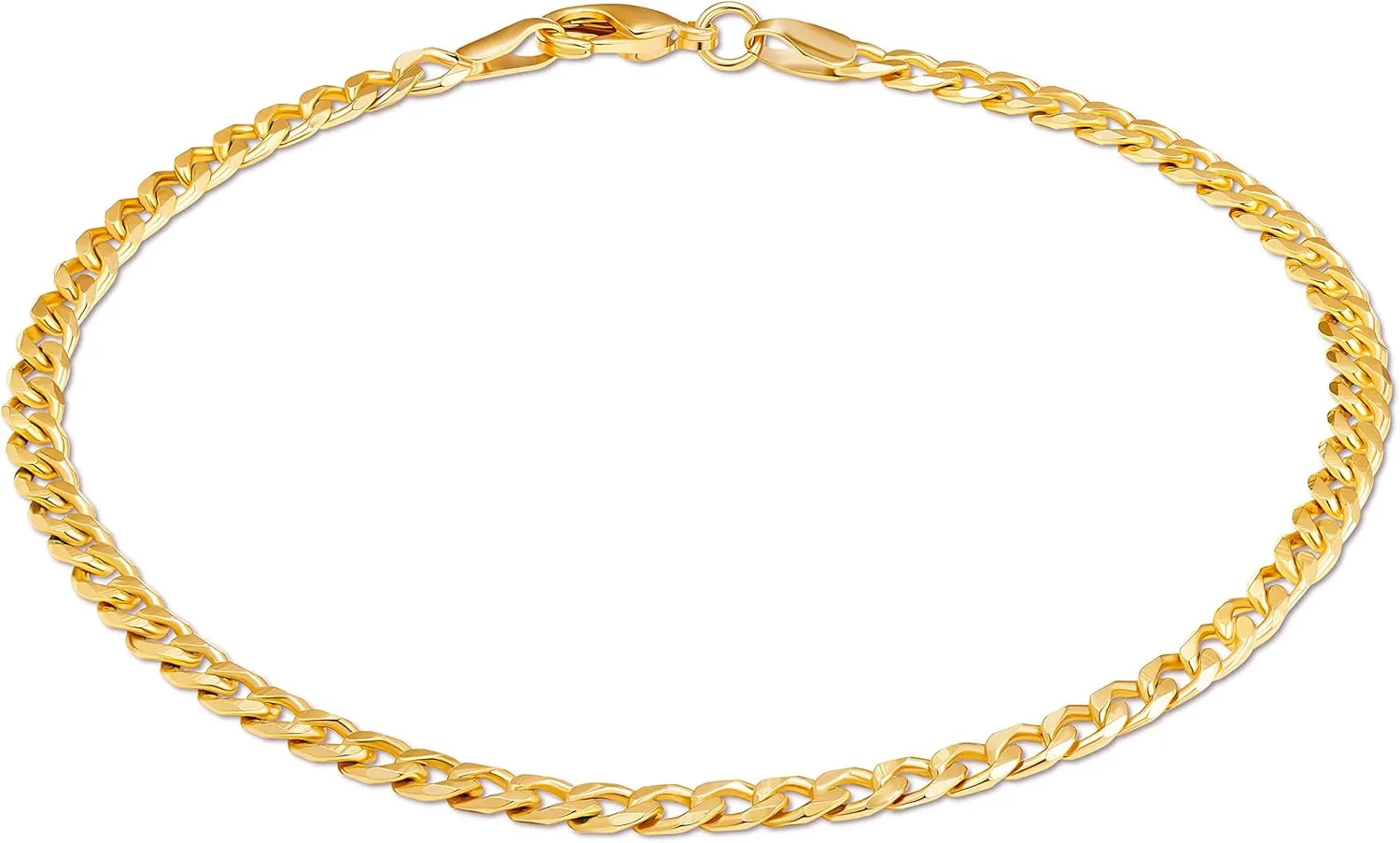 Barzel 18K Gold Plated Curb/Cuban Link Chain Bracelet - Made In Brazil