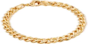 Barzel 18K Gold Plated Curb/Cuban Link Chain Bracelet - Made In Brazil