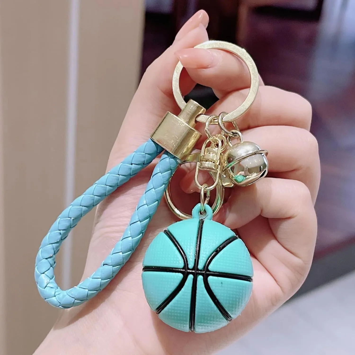 Basketball Keychain Sports Ball Key Chain KeyRings Sports Fan Lover Gift for Women Boys Girls Men