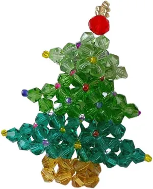 Beaded Christmas Tree Lapel Brooch Pin for Women Girls Crystal Cute Xmas Ornament Pins Clip Sweater Hat Jacket Dress Suit Badges Brooches Cute Holiday Festival Jewelry Gifts Clothes Decoration Supplies