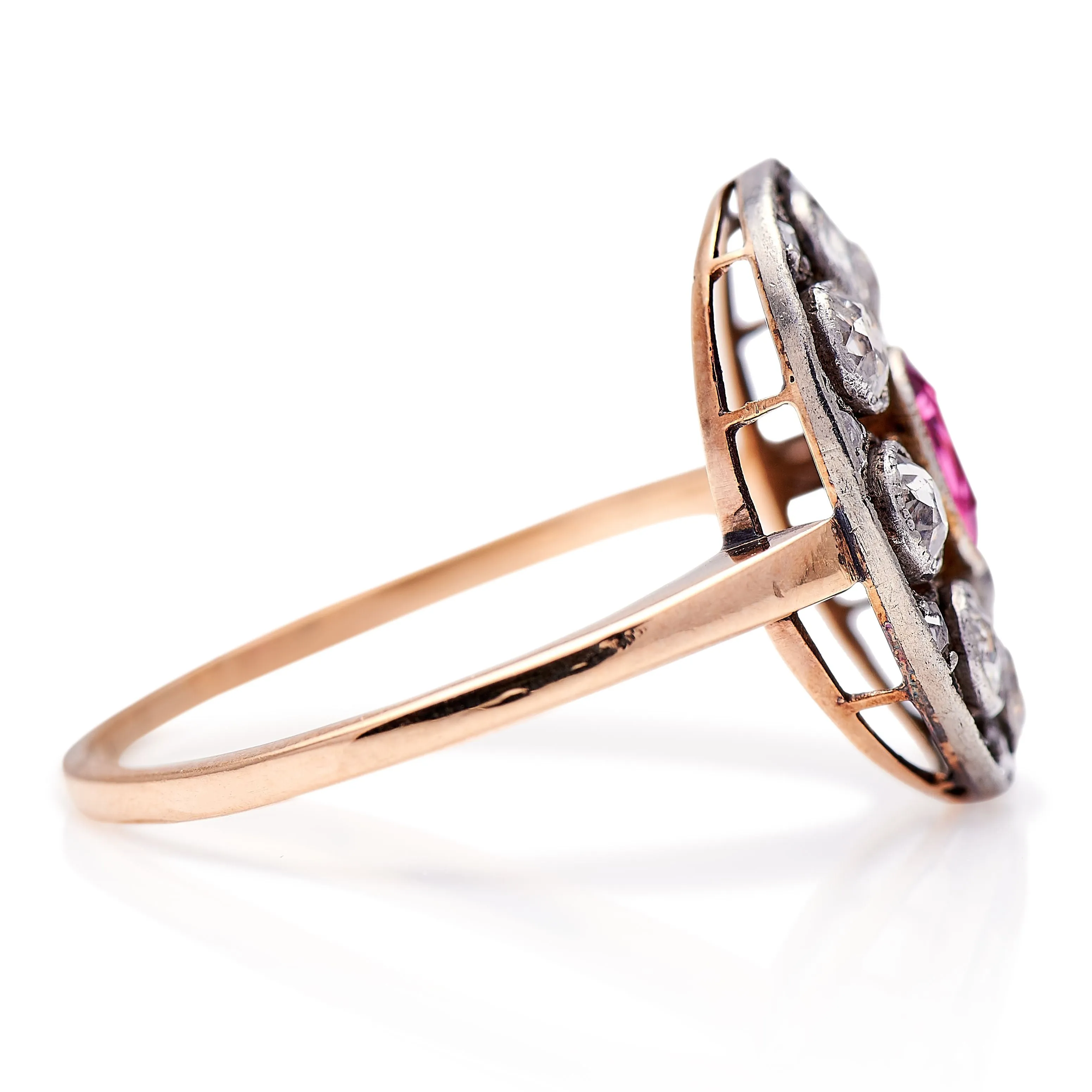 Belle Époque ruby & diamond cluster ring
