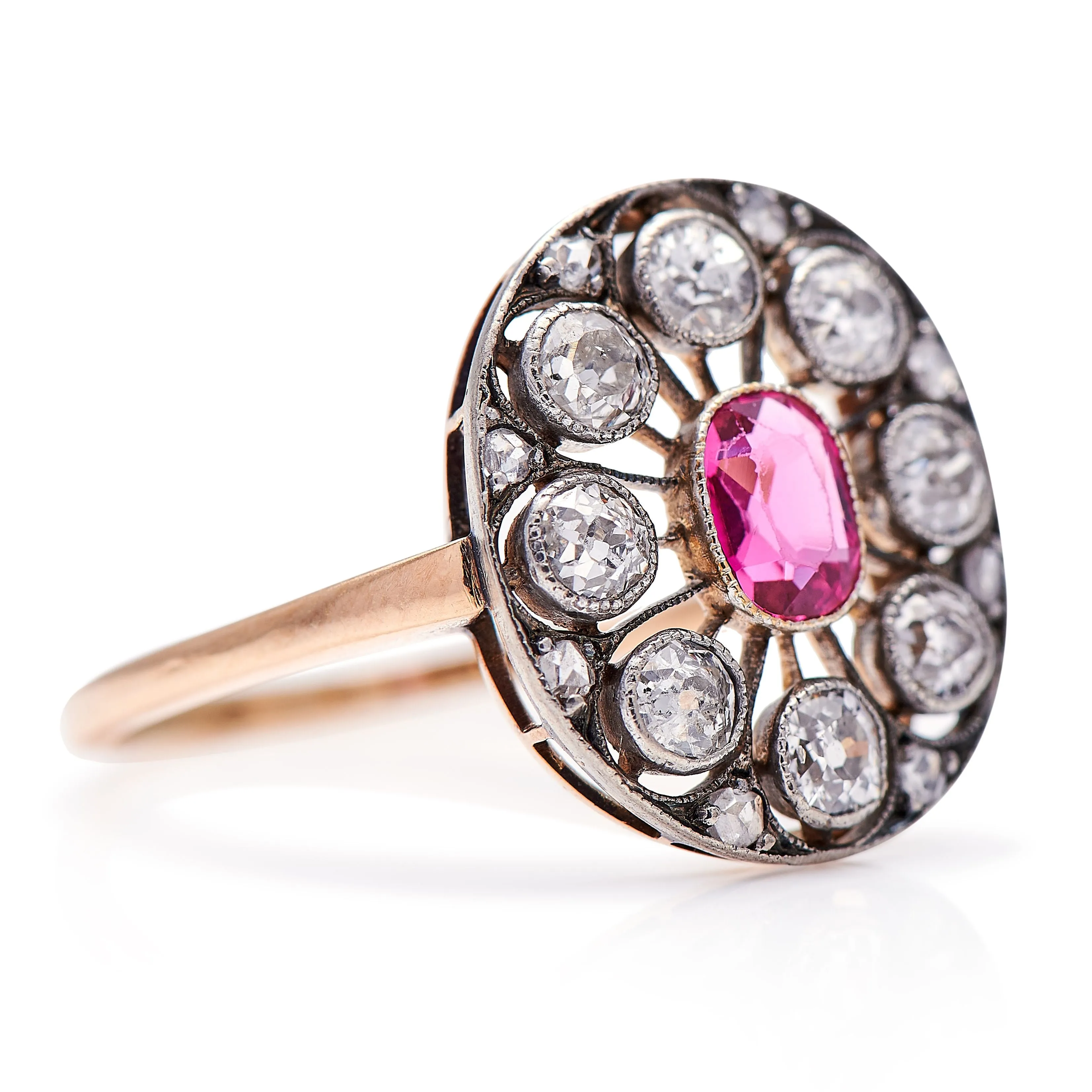 Belle Époque ruby & diamond cluster ring