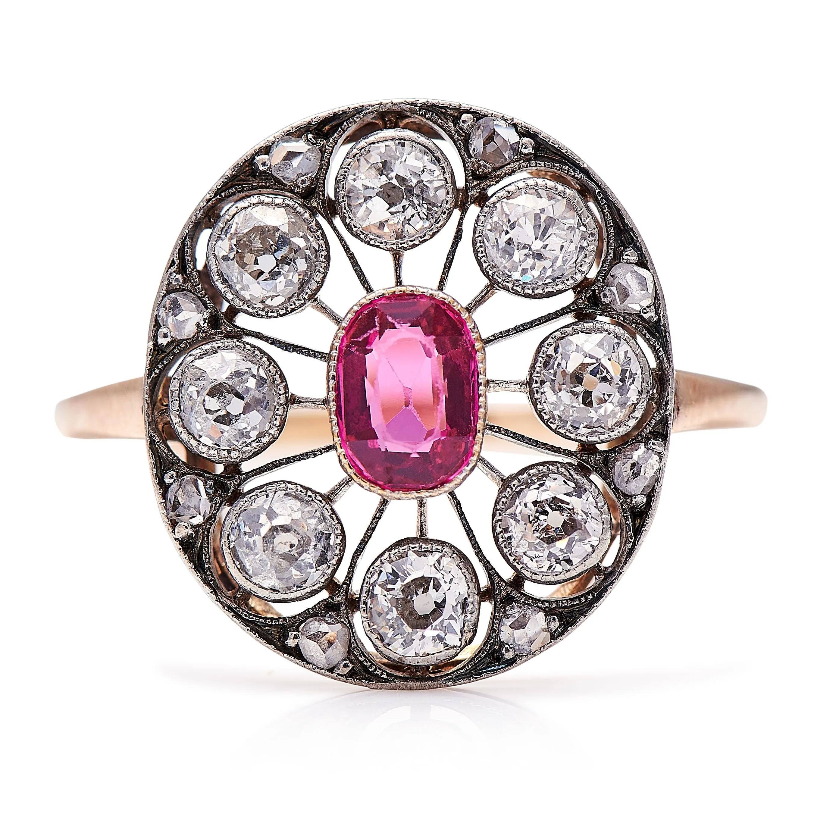 Belle Époque ruby & diamond cluster ring
