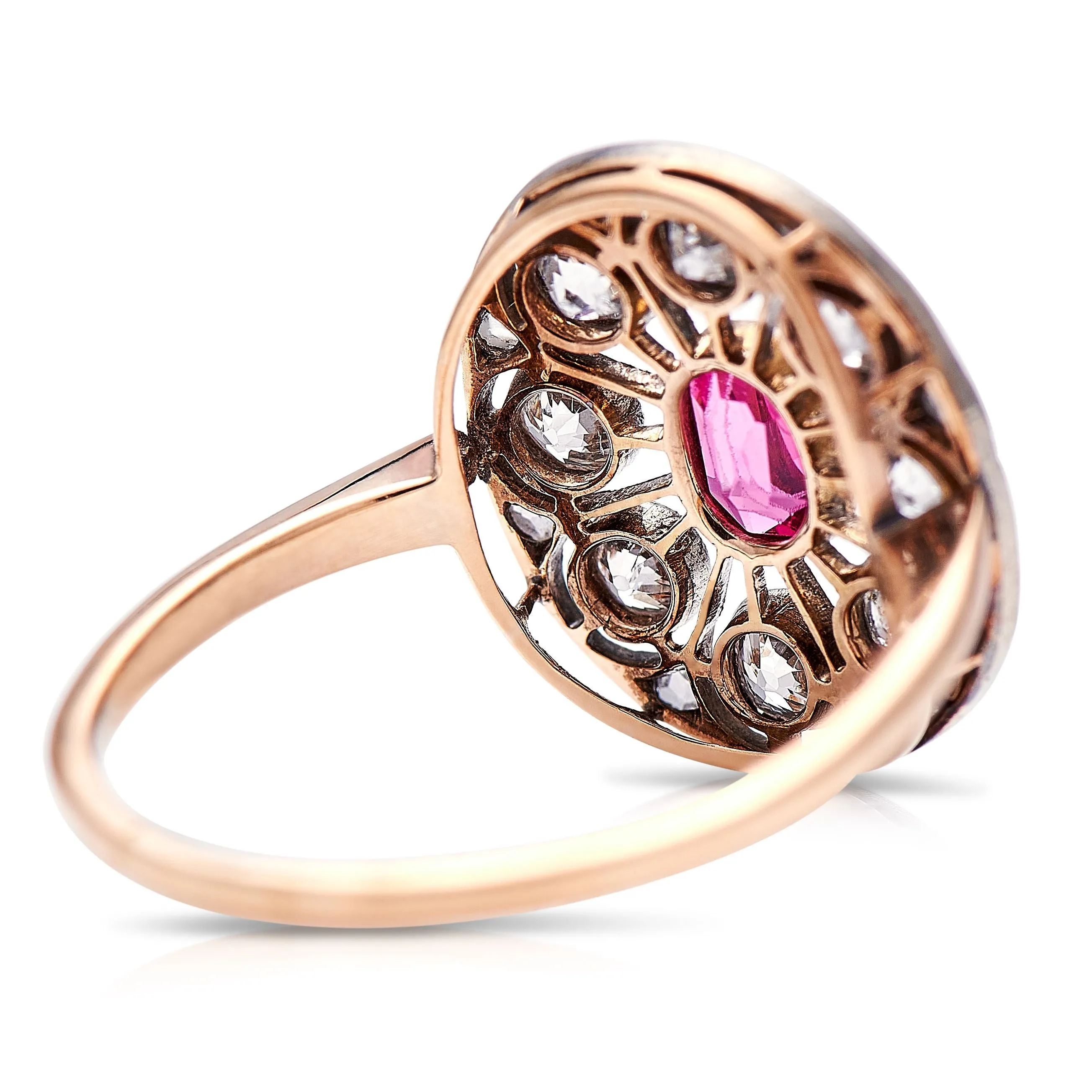 Belle Époque ruby & diamond cluster ring