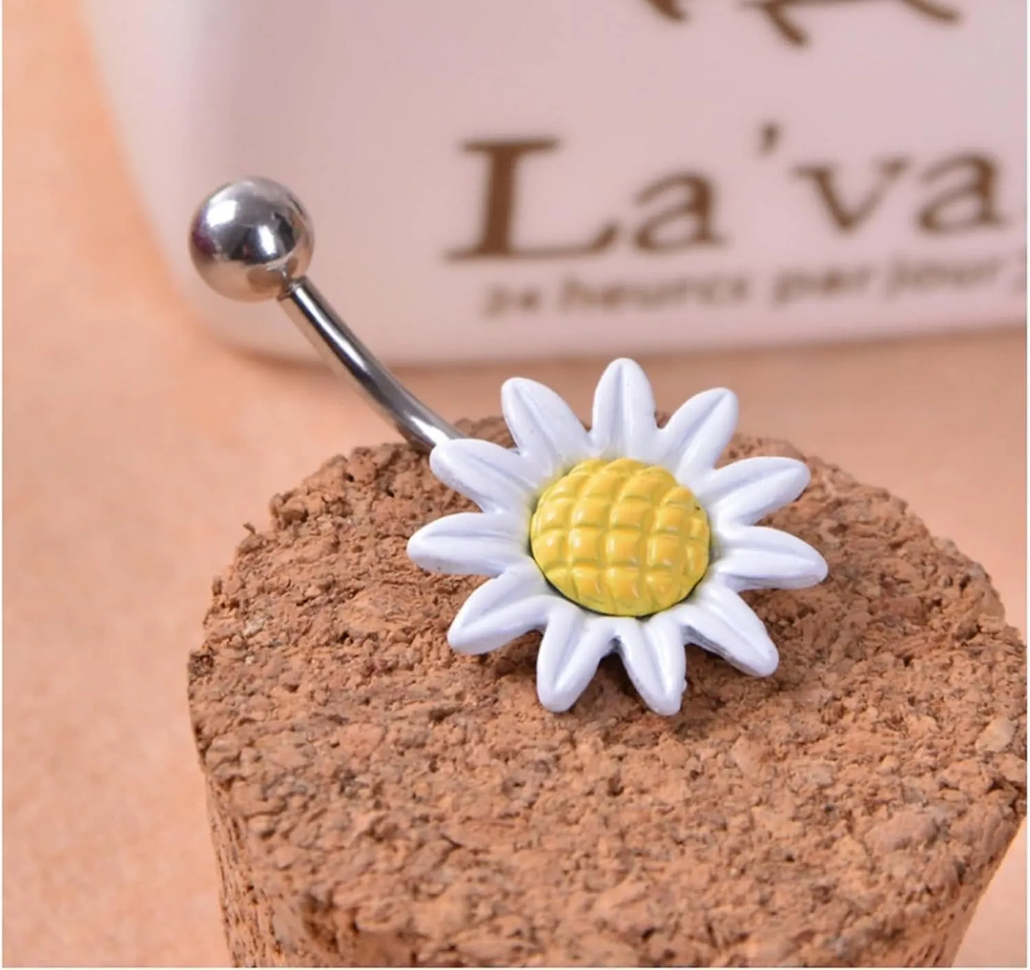 Belly Button Ring, Belly Button Rings Sunflower Stainless Steel Navel Piercing Body Jewelry Cool Gifts for Women