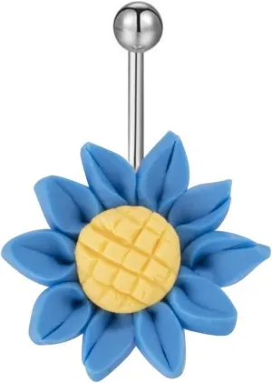 Belly Button Ring, Belly Button Rings Sunflower Stainless Steel Navel Piercing Body Jewelry Cool Gifts for Women