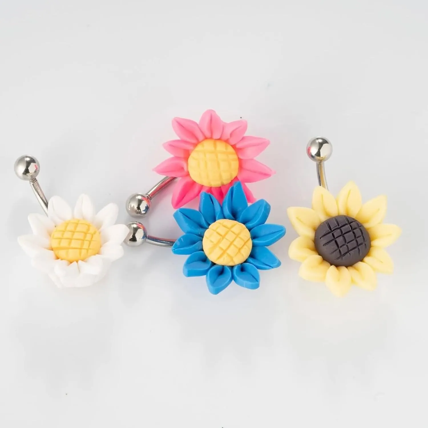 Belly Button Ring, Belly Button Rings Sunflower Stainless Steel Navel Piercing Body Jewelry Cool Gifts for Women