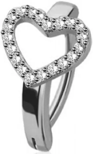 Belly Button Ring Navel gem CZ Heart Clicker