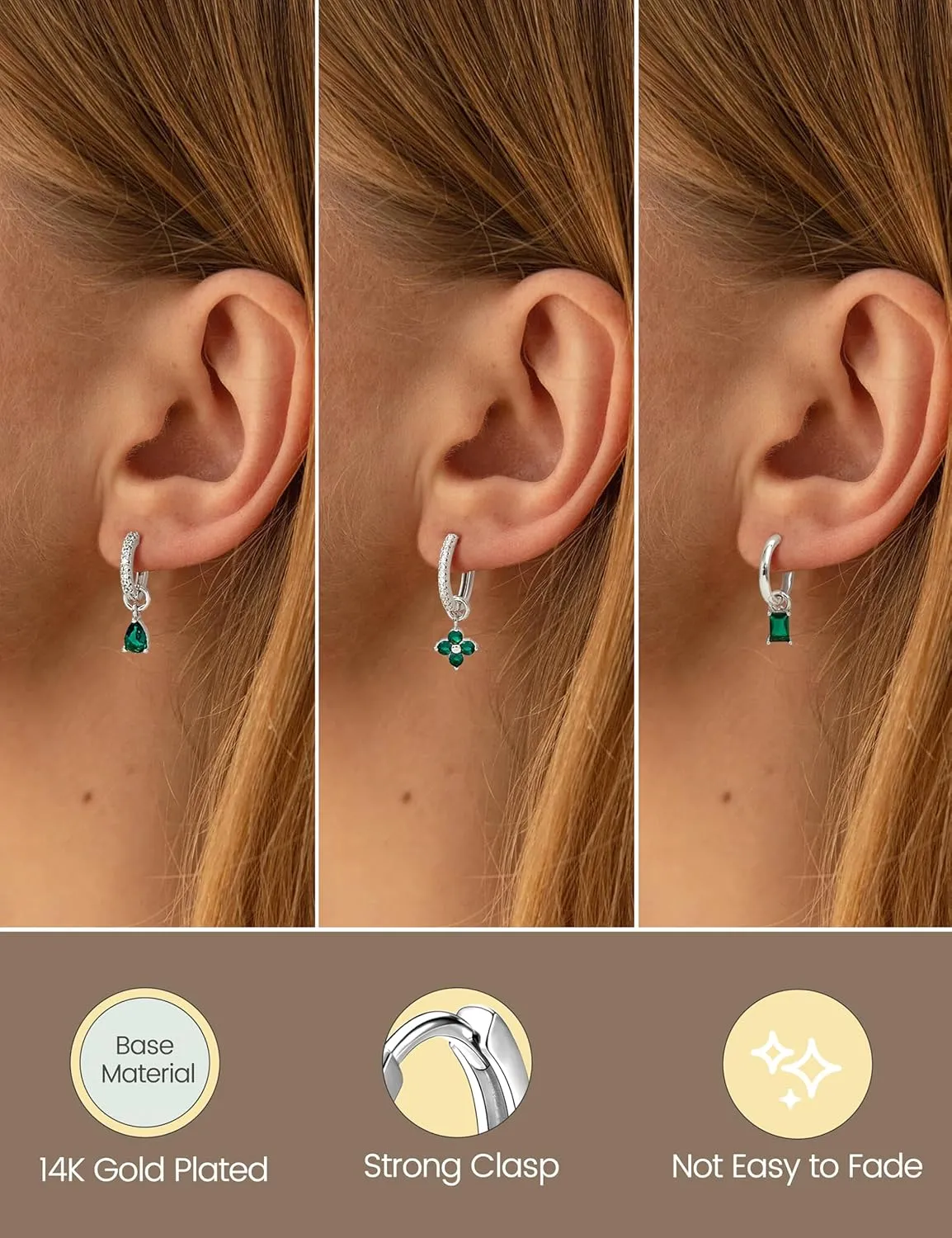 Besteel Small Gold Hoop Earrings for Women  Hypoallergenic 14K Gold Plated Hoops Cartilage Earring Sets for Multiple Piercing Dainty Silver Huggie Stud Earring Stacks with Charm