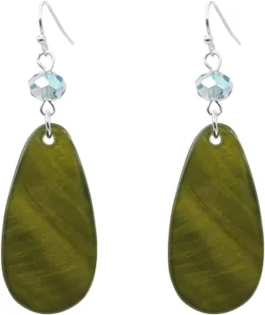 Big Natural Shell Drop Earrings Trendy Fashion Red Green Teal Pendant Dangling Earring for Women