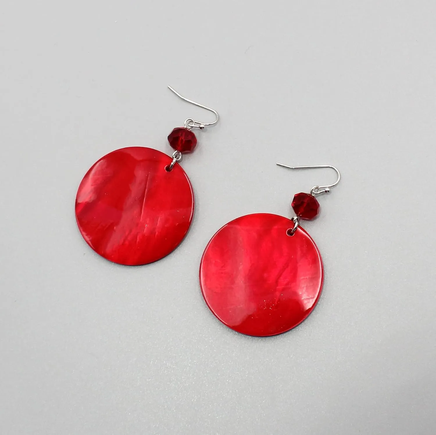 Big Natural Shell Drop Earrings Trendy Fashion Red Green Teal Pendant Dangling Earring for Women