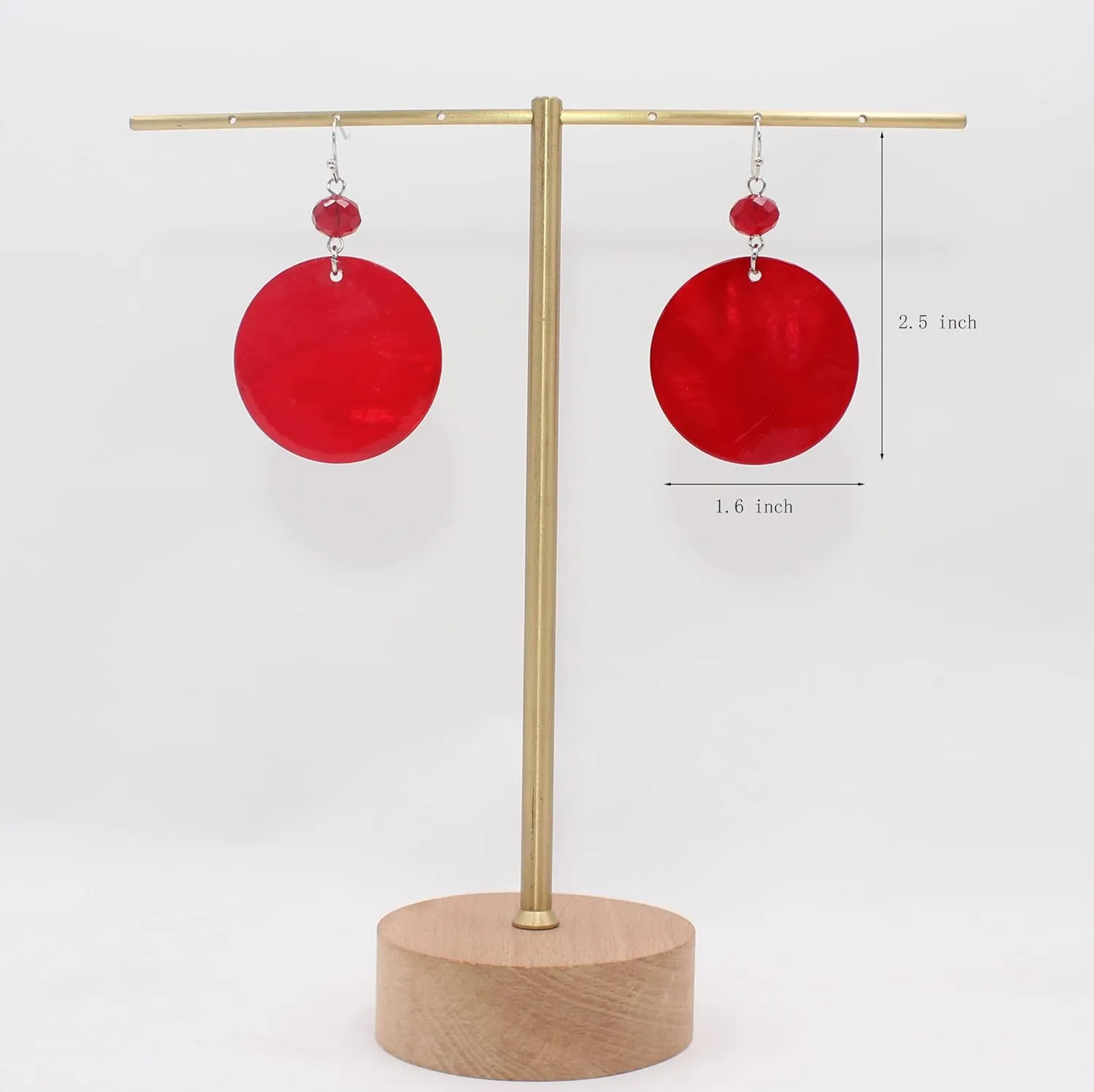 Big Natural Shell Drop Earrings Trendy Fashion Red Green Teal Pendant Dangling Earring for Women