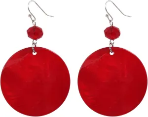 Big Natural Shell Drop Earrings Trendy Fashion Red Green Teal Pendant Dangling Earring for Women