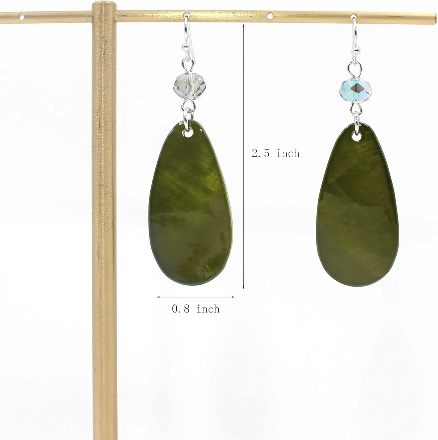 Big Natural Shell Drop Earrings Trendy Fashion Red Green Teal Pendant Dangling Earring for Women