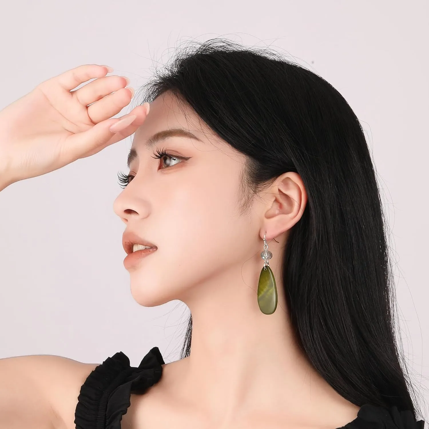 Big Natural Shell Drop Earrings Trendy Fashion Red Green Teal Pendant Dangling Earring for Women