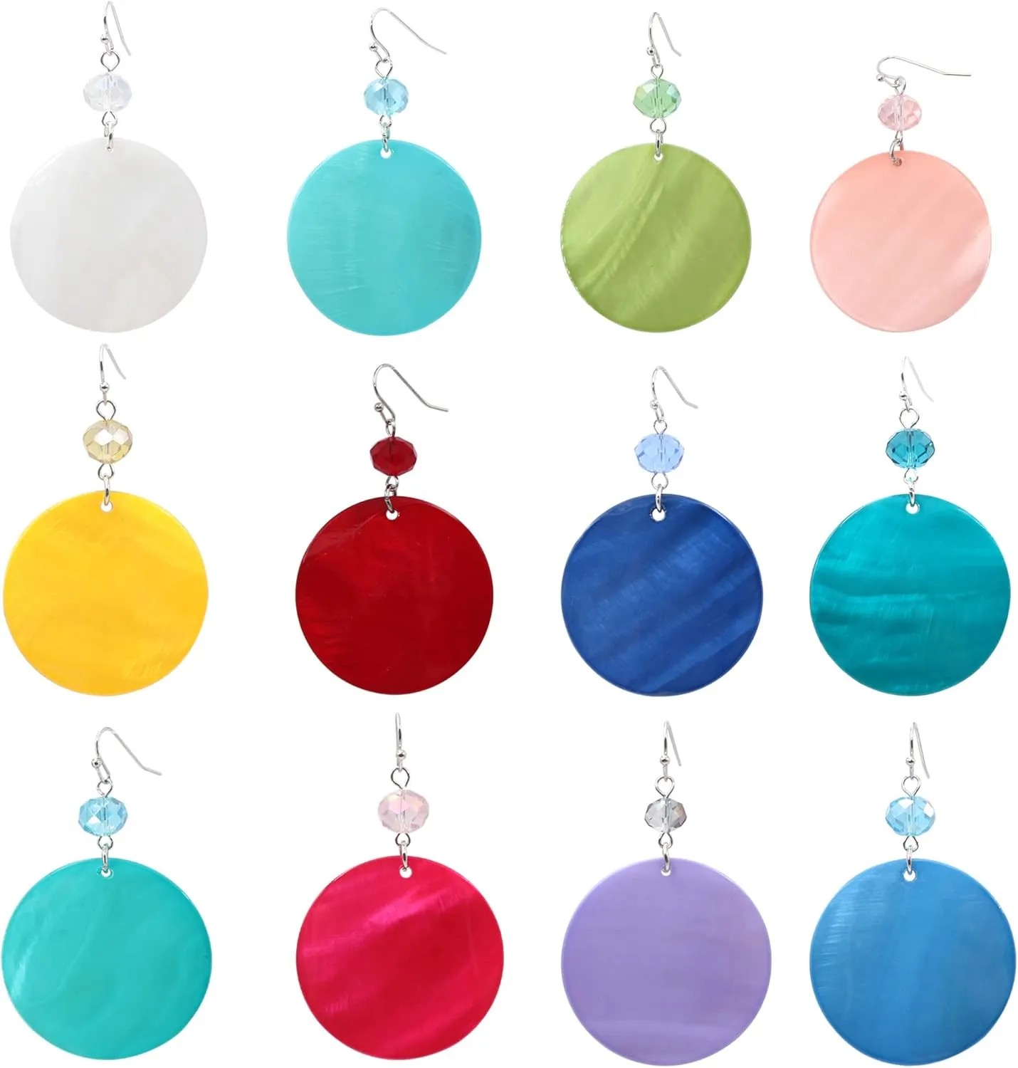Big Natural Shell Drop Earrings Trendy Fashion Red Green Teal Pendant Dangling Earring for Women