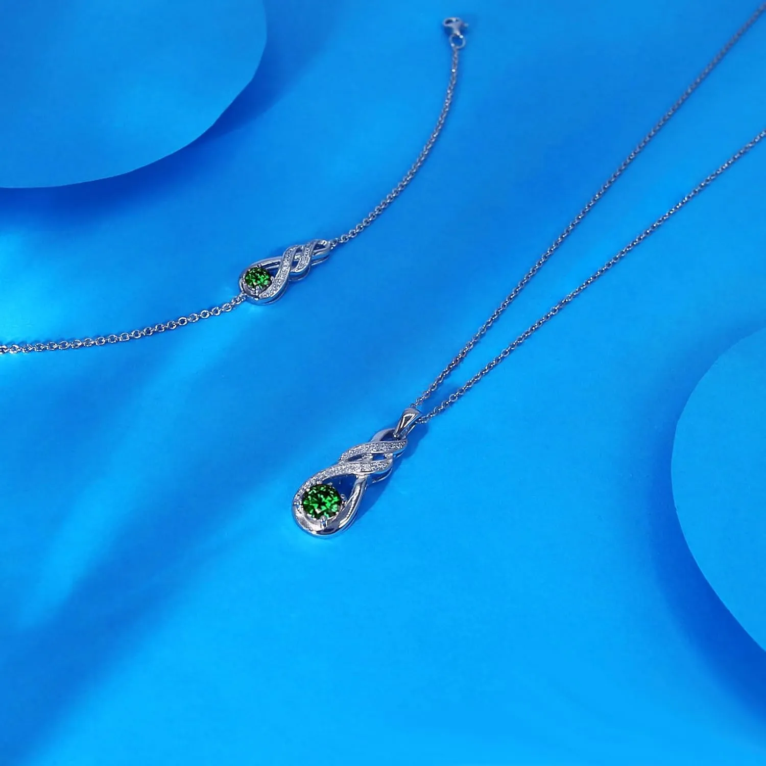 Birthstone Bracelets for Women Girls 925 Sterling Silver White Gold Infinity Pendant Anniversary Birthday Gifts Jewelry for Her, 6.7" 1.2"