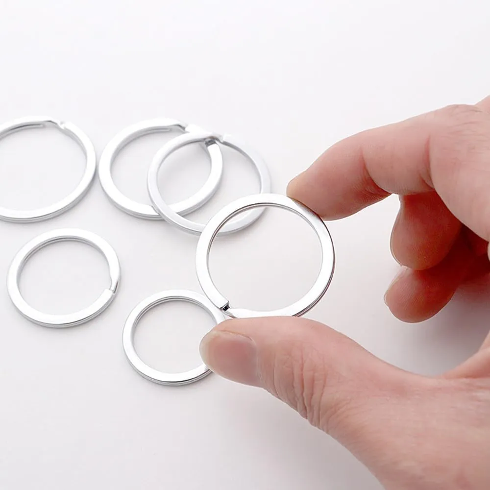 BiyrlyStainless Steel Keyrings,Round Key Rings for Flat Keychains For Home Car Office Keys Attachment