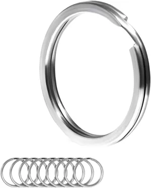 BiyrlyStainless Steel Keyrings,Round Key Rings for Flat Keychains For Home Car Office Keys Attachment