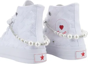 Bling Diamond Pearl Chain Shoe Jewelry for Sneakers Boots Shoelace Charms Accessories Shoe Lace Decoration Clips