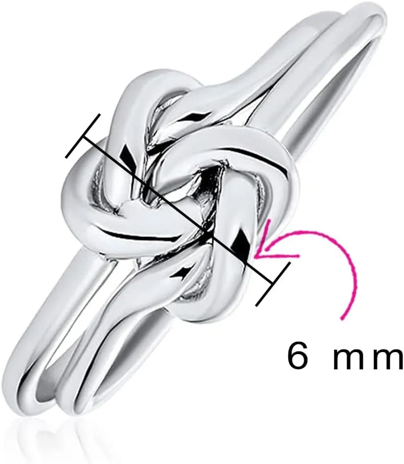 Bling Jewelry Personalize Best Friends Irish Celtic Love Knots Infinity Promise Ring Band For Women Teen Oxidized .925 Sterling Silver Customizable