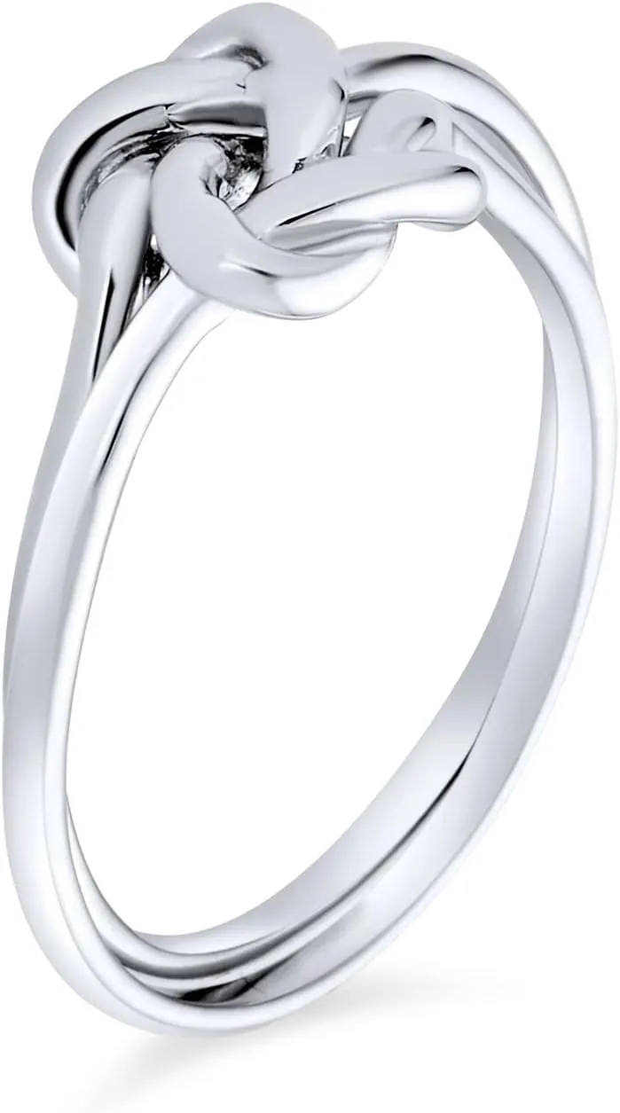 Bling Jewelry Personalize Best Friends Irish Celtic Love Knots Infinity Promise Ring Band For Women Teen Oxidized .925 Sterling Silver Customizable
