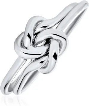Bling Jewelry Personalize Best Friends Irish Celtic Love Knots Infinity Promise Ring Band For Women Teen Oxidized .925 Sterling Silver Customizable