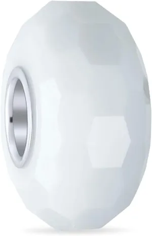 Bling Jewelry Translucent Solid Color Murano Faceted Glass Charm Bead For Women For Teen .925 Sterling Silver Core More Colors