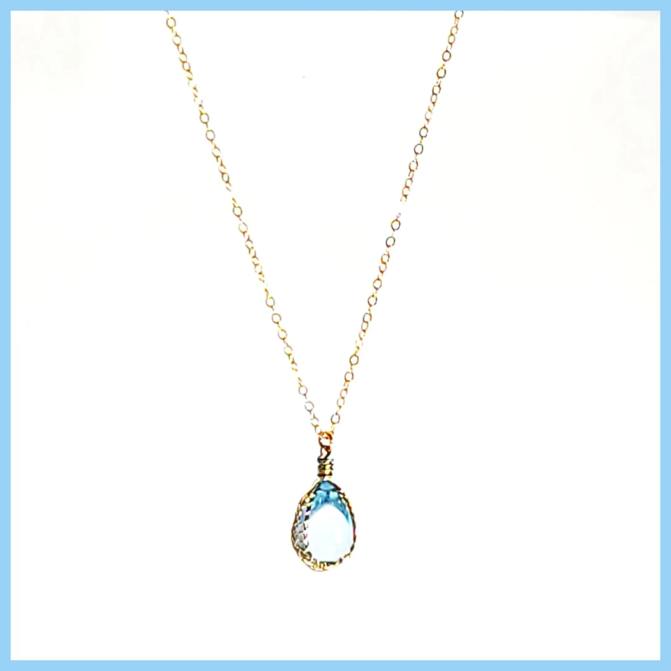 Blue Topaz Cabochon Necklace