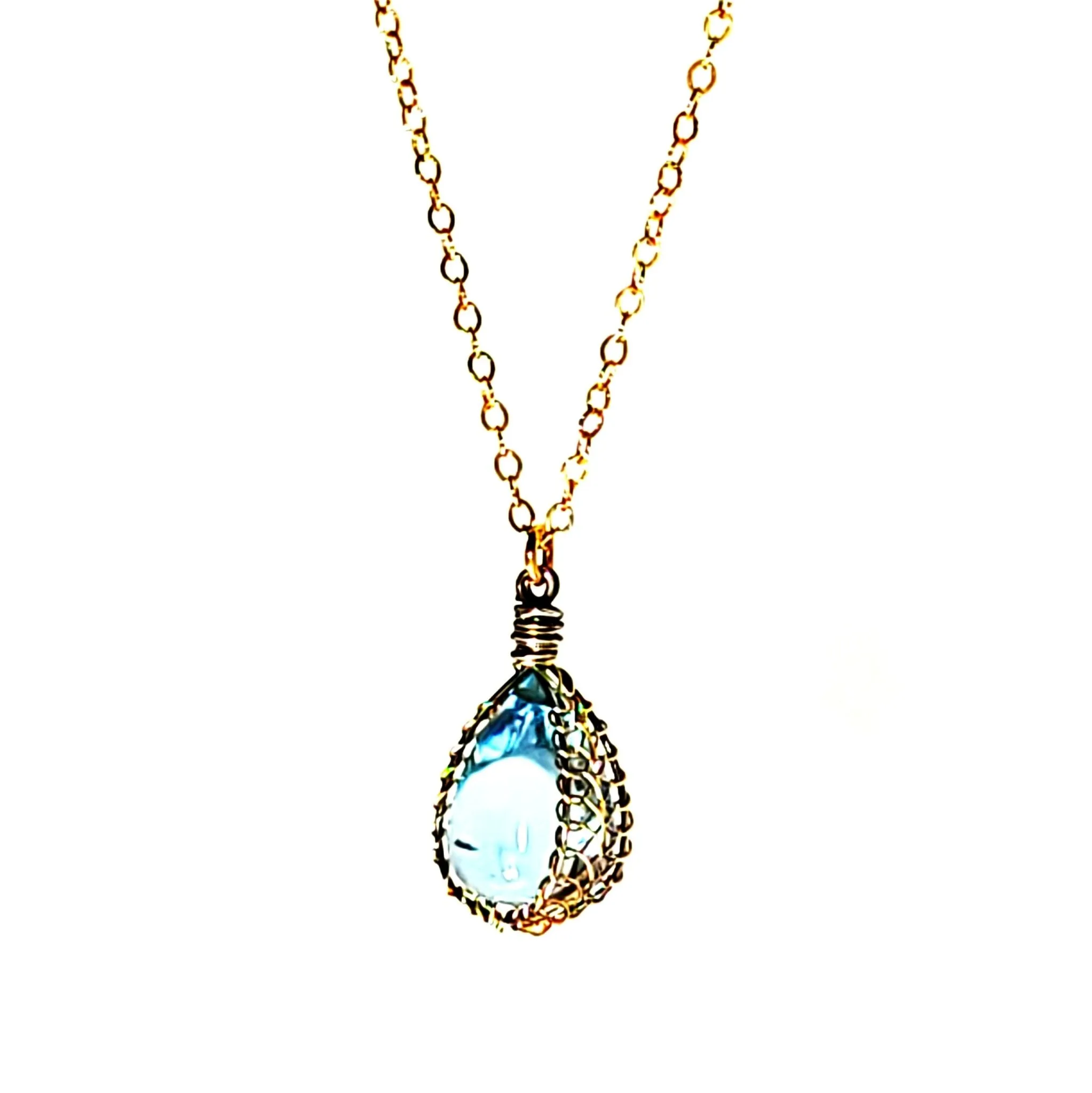 Blue Topaz Cabochon Necklace