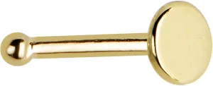 Body Candy 20 Gauge Nose Ring - Solid 14k Gold Nose Bone Nose Ring Flat Disc Nose Stud for Women Men