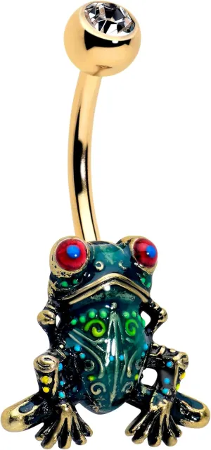 Body Candy Belly Ring - 316L Stainless Steel Navel Ring Piercing Tree Frog Belly Button Ring for Women Men