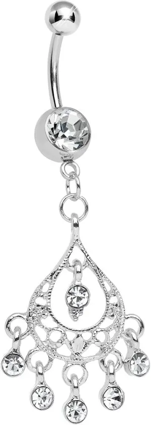Body Candy Clear Aristocratic Grandeur Chandelier Belly Ring