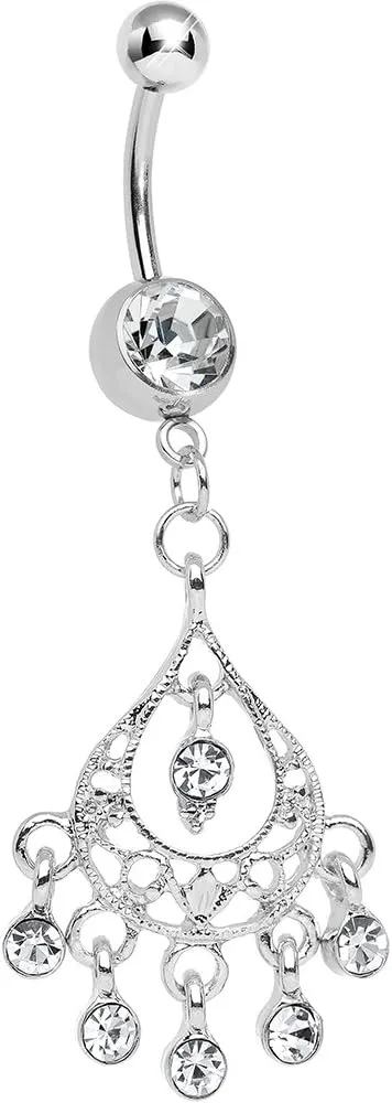 Body Candy Clear Aristocratic Grandeur Chandelier Belly Ring
