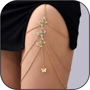 Body Chain Jewelry for Women Gold Body Chain Snake Thigh Chain Rhinestone Leg Chain Jewelry Thigh Harness Garters Summer Dresses Vacation Accessories