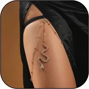 Body Chain Jewelry for Women Gold Body Chain Snake Thigh Chain Rhinestone Leg Chain Jewelry Thigh Harness Garters Summer Dresses Vacation Accessories