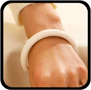 Boho Acrylic Bangle Bracelet Chunky Acrylic Bracelets White Resin Bracelet Quartz Crystal Bangle Bracelet Gemstone Bangle Bracelet Jewelry for Women