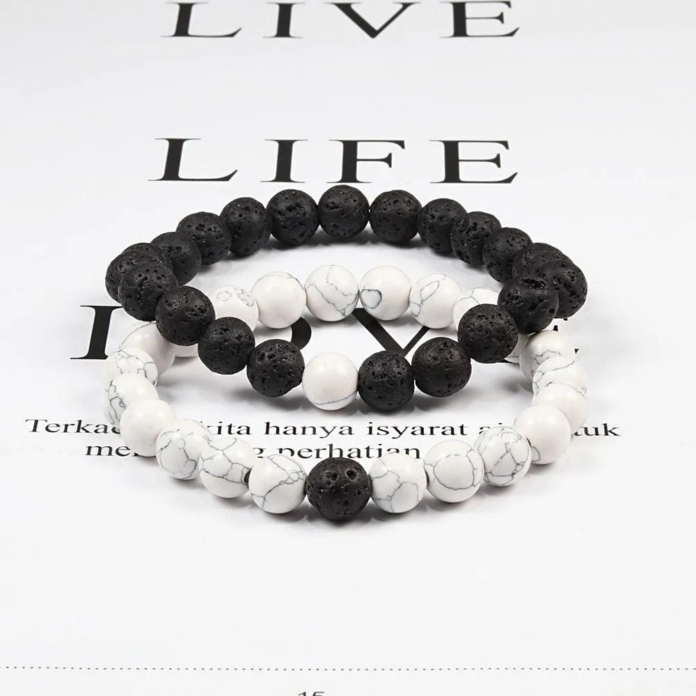 Boho Natural Lava Stone Beaded Bracelets