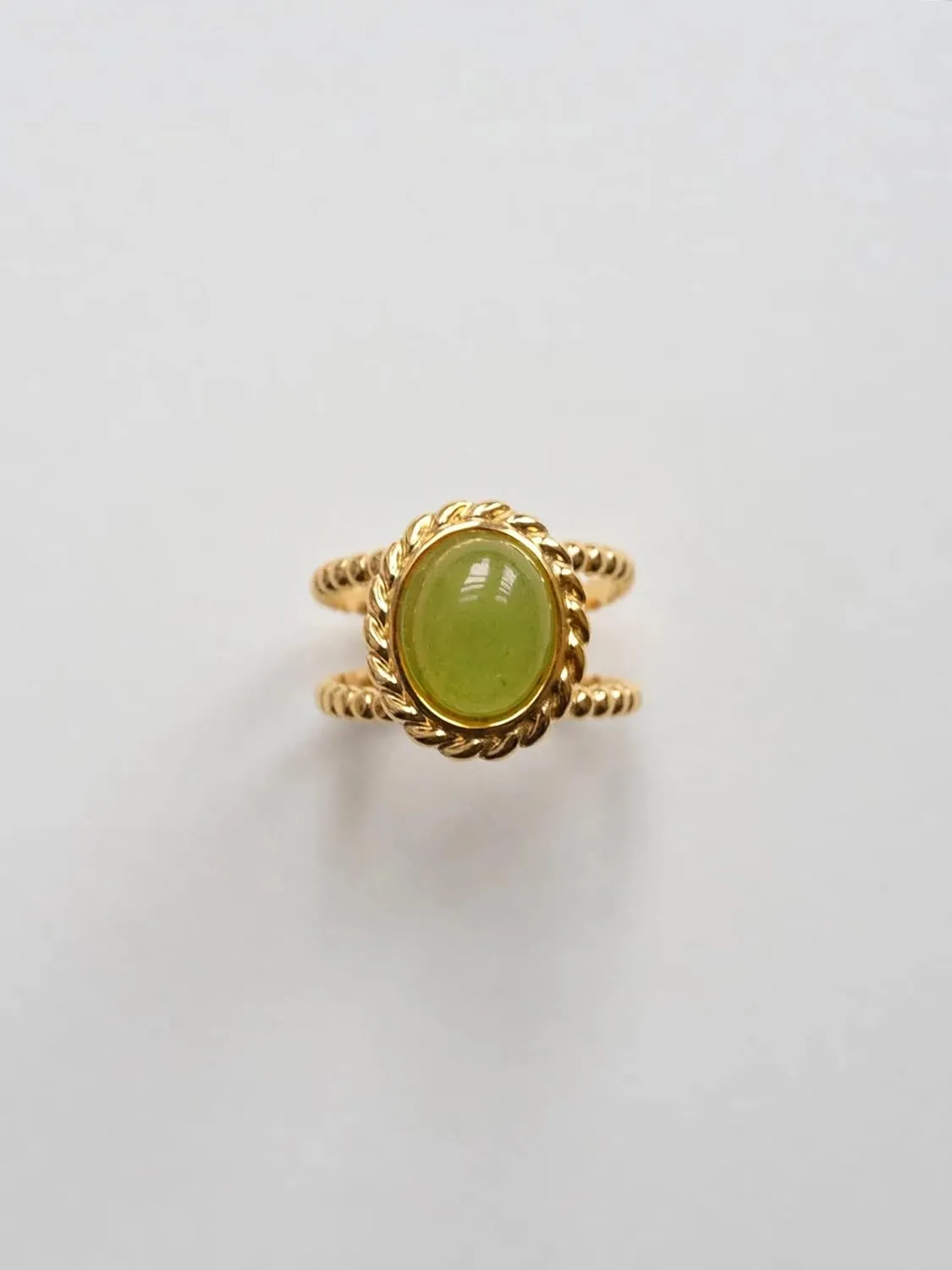Boho Natural Stone Chunky Rings|Turquoise|Green Aventurine|Black Obsidian|Amazonite|Red Agate Adjustable 18k Gold Plated Stainless Steel Stackable Party Rings