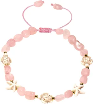 Boho Turtle Starfish Ankle Bracelets for Women Tumbled Crystals Beaded Anklet Summer Hawaii Beach Adjustable Party Foot Jewelry