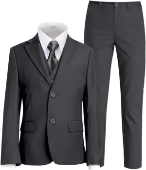 Boys Suit for Kids Tuxedo Suits for Wedding Formal Suit Set Toddler Boy Dress Outfit with Shirt and Tie